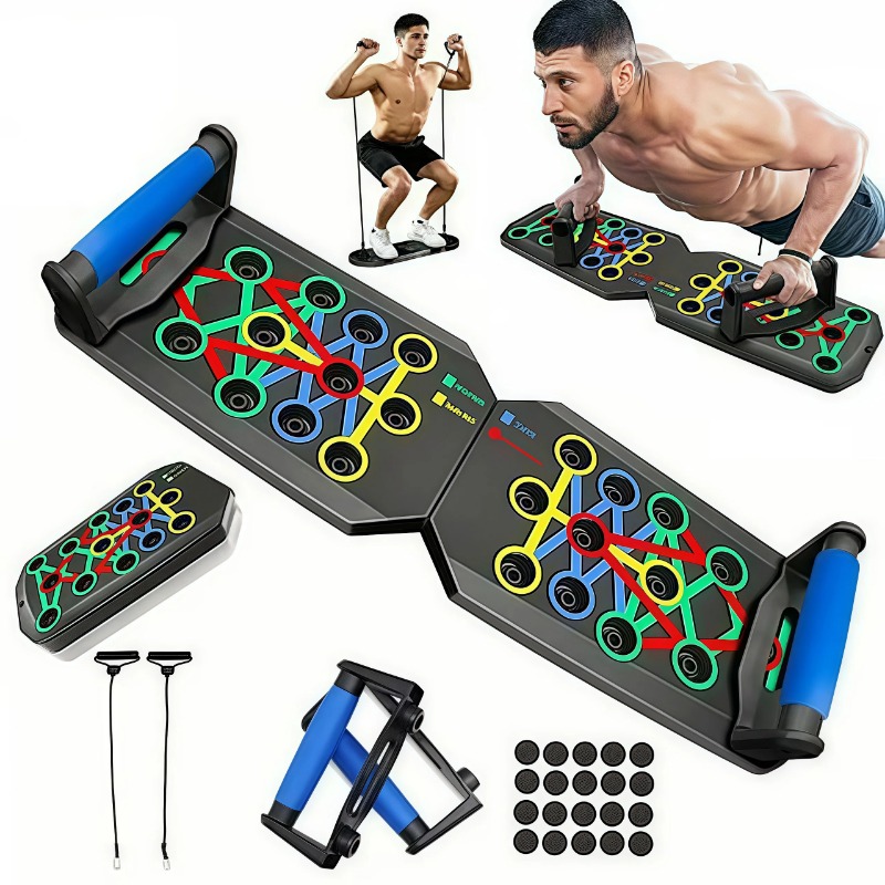 Home Gym Online - Katlanabilir Direnç Bantlı Şınav Tahtası, Çok