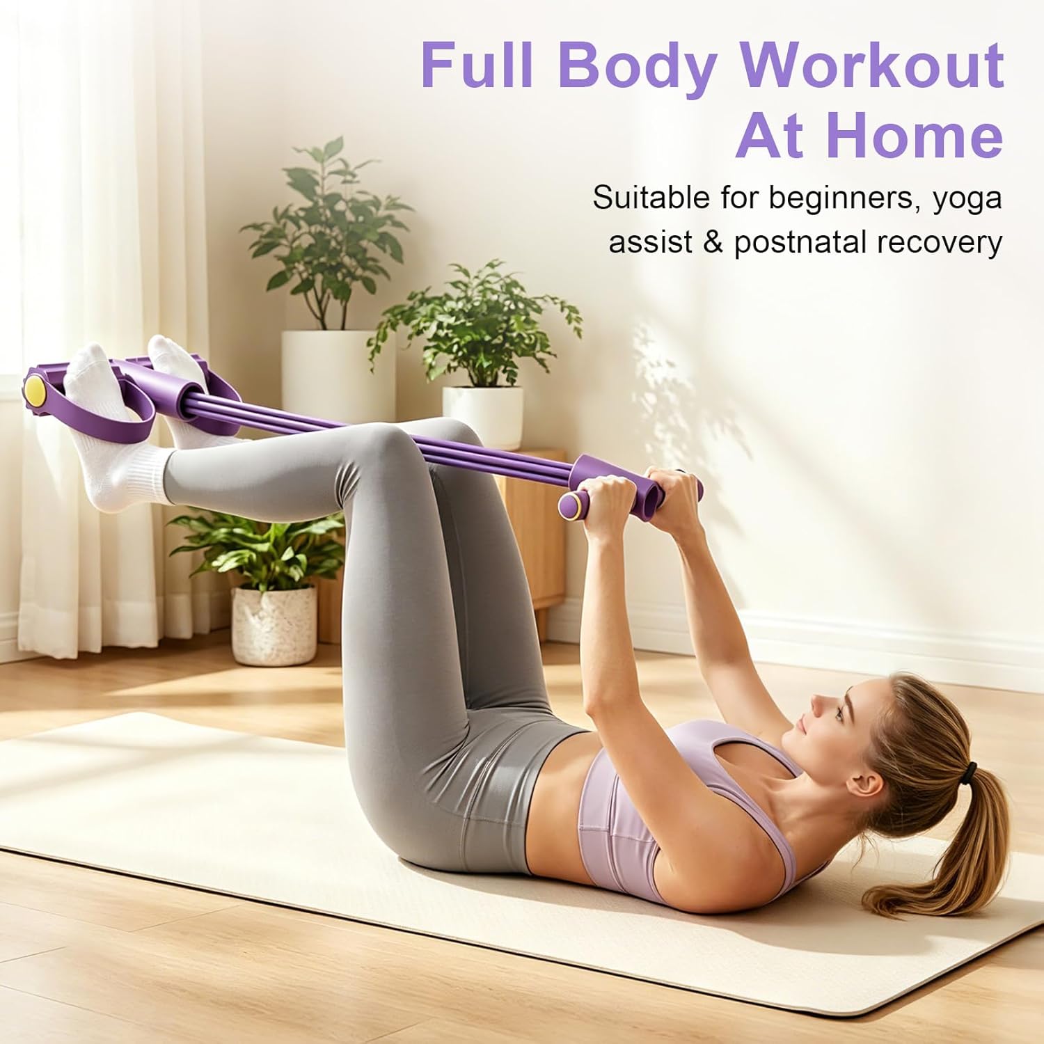 Home Gym Resistance Machine - 4 Tüplü Direnç Bandı Çok Fonksiyonlu